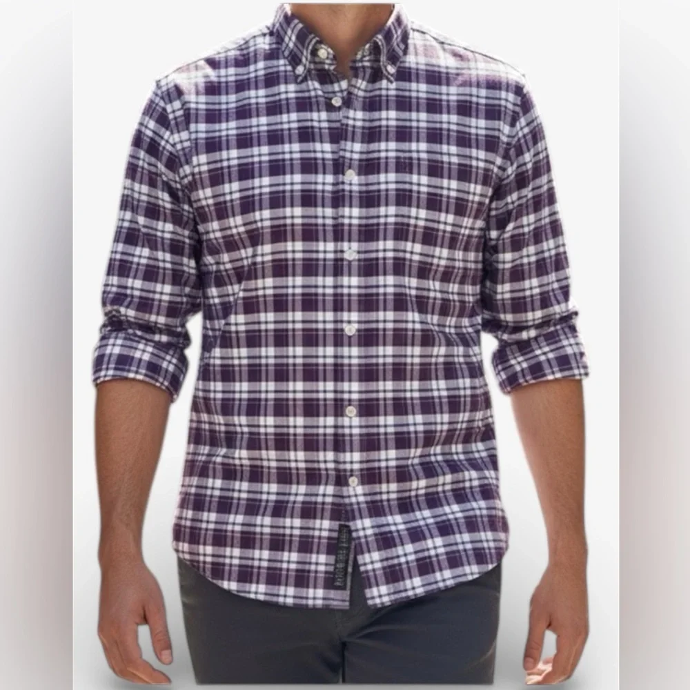 Michael Kors Tall Fit Airsoft Stretch Plaid Button Down Shirt 18 1/2 36/37 - Picture 1 of 9